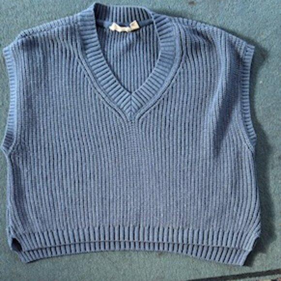 Eco Brand BY DESIGN OVERSIZED Blue Sweater Vest - Picture 1 of 6